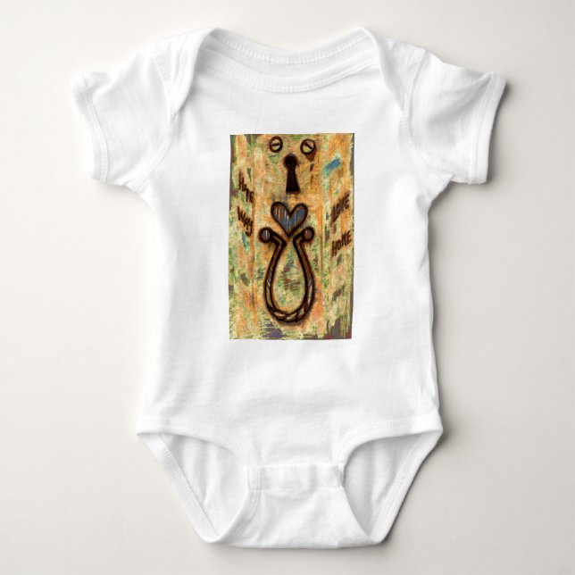 Keyhole & Heart Baby Bodysuit (Front)