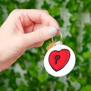 Keyhole Heart Key Ring