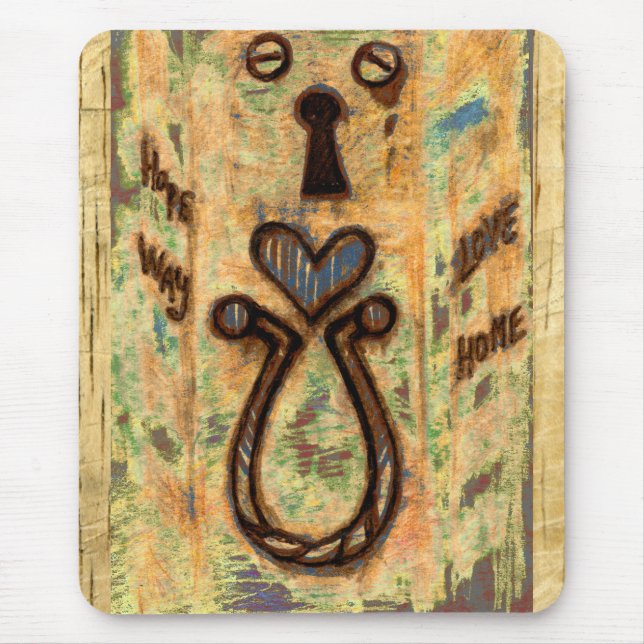 Keyhole & Heart Mouse Mat (Front)