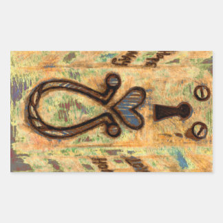 Keyhole & Heart Rectangular Sticker