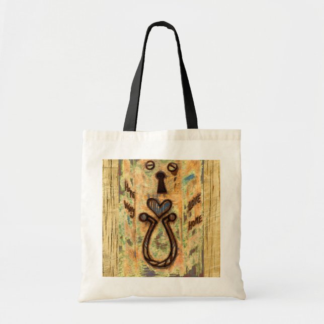Keyhole & Heart Tote Bag (Front)