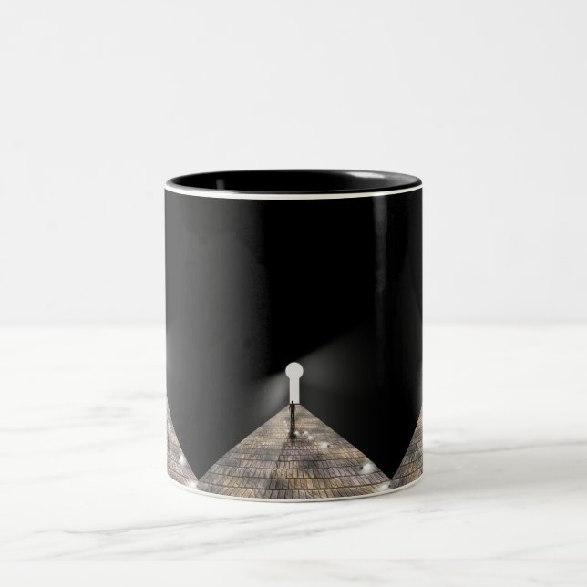Keyhole in space Two-Tone coffee mug (Center)