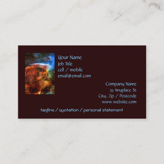 Keyhole Nebula and Digitus Impudicus Business Card (Front)