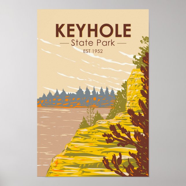 Keyhole State Park Wyoming Vintage Postcard Poster (Front)
