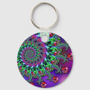 Keyring - Bokeh Fractal Purple Turquoise