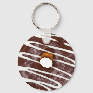 Keyring - Chocolate Doughnut White Drizzled Icing