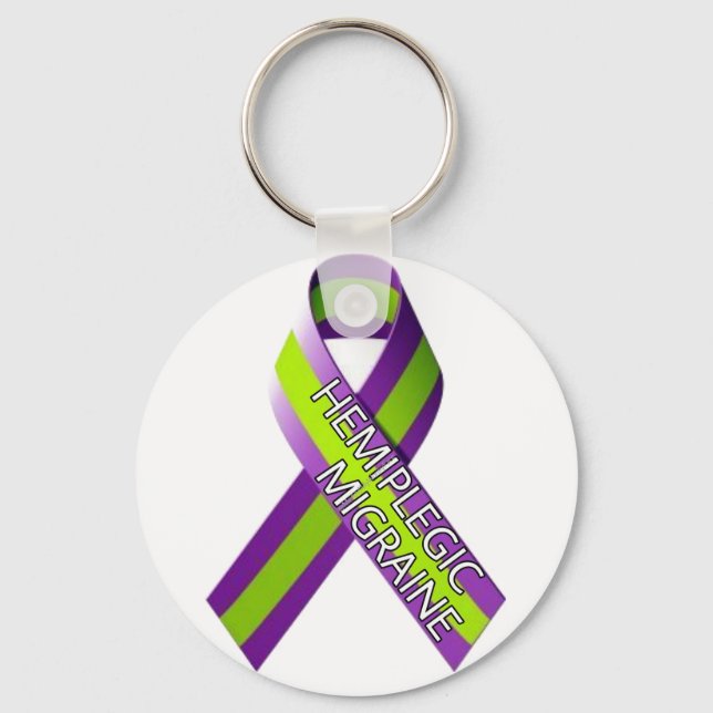 Keyring - Hemiplegic Migraine Ribbon  (Front)