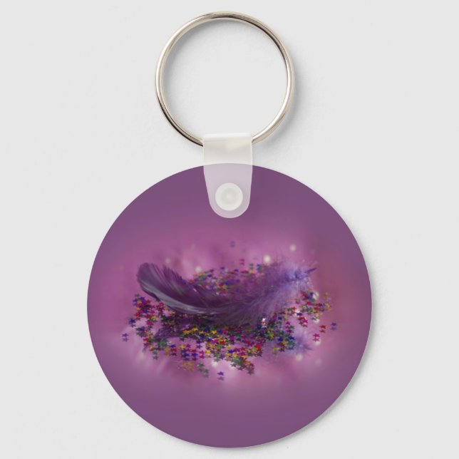 Keyring - Purple Fairys Feather (Front)