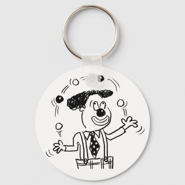 Keyring with a Juggler Juggling Illustration (Front)