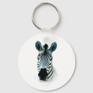 Keyring with zebra head portrait in africa