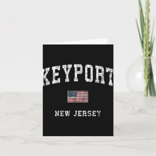 Keyrt New Jersey Nj Vintage American Flag Srts Des Card