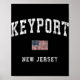 Keyrt New Jersey Nj Vintage American Flag Srts Des Poster