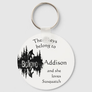 Keys Belong to Custom Name Loves Sasquatch Key Ring