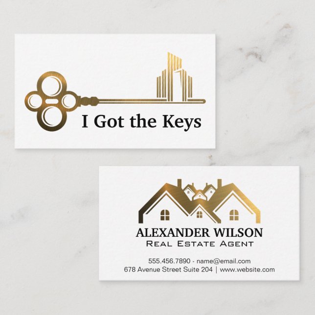 Keys City Logo | Gold Houses Business Card (Front/Back)