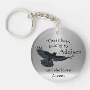 Keys Custom Name Loves Ravens Keychain