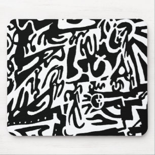 "Keys", digital B&W abstract Mouse Mat
