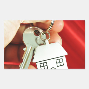 Keys for a new home! rectangular sticker