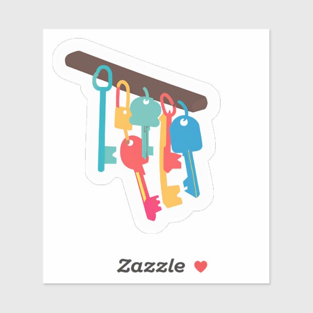 Keys in assorted colours (Sheet)