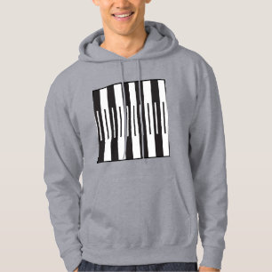"Keys in Motion" Abstract Piano Hoodie