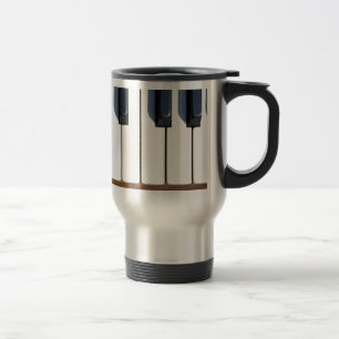 Keys on a piano travel mug