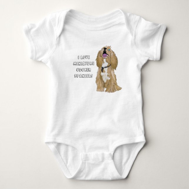 Keys the Miniature cocker spaniel Baby Bodysuit (Front)