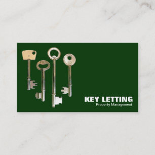 Keys - White on Dark Green Business Card
