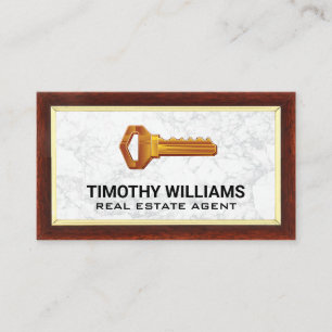 Keys   Wood Border   Marble Business Card