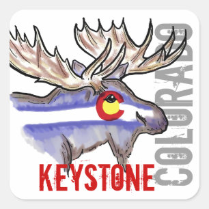 Keystone Colorado flag elk design stickers