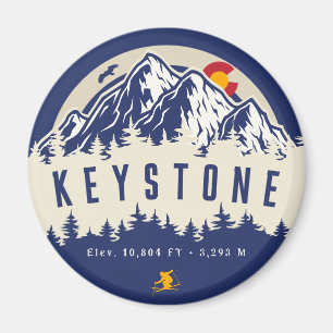 Keystone Colorado Flag Mountain Ski Souvenir Magnet