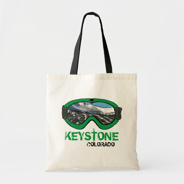 Keystone Colorado green snow goggle reusable bag (Front)