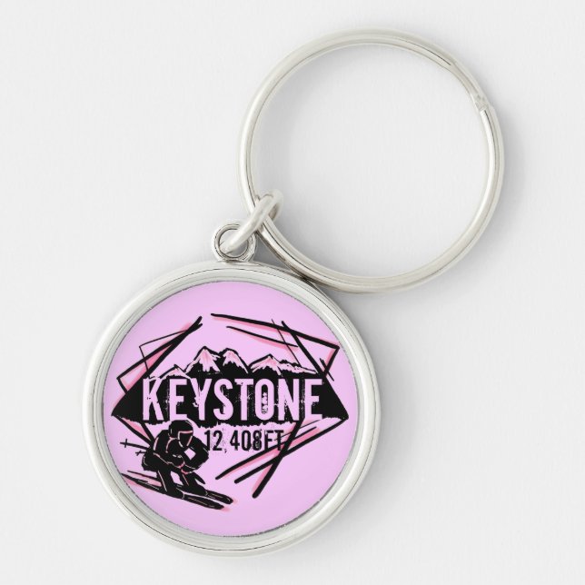 Keystone Colorado pink elevation keychain (Front)