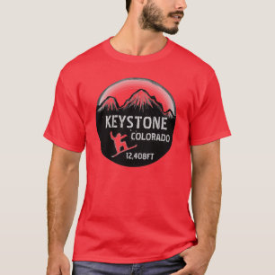 Keystone Colorado red snowboard art guys tee