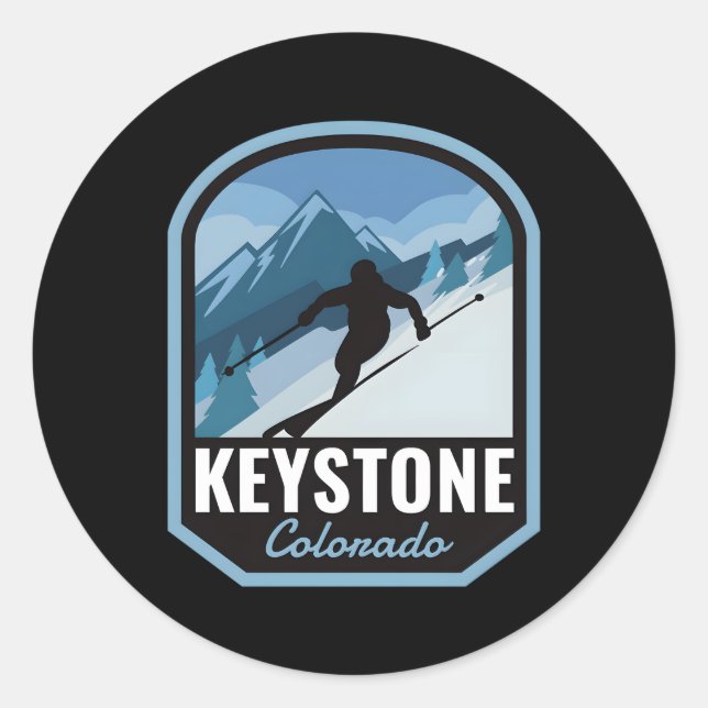 Keystone Colorado Ski Mountain Classic Round Sticker (Front)