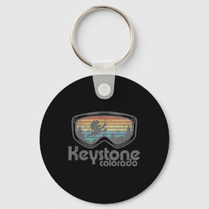 Keystone Colorado Ski Mountain Skiing Retro Vacati Key Ring