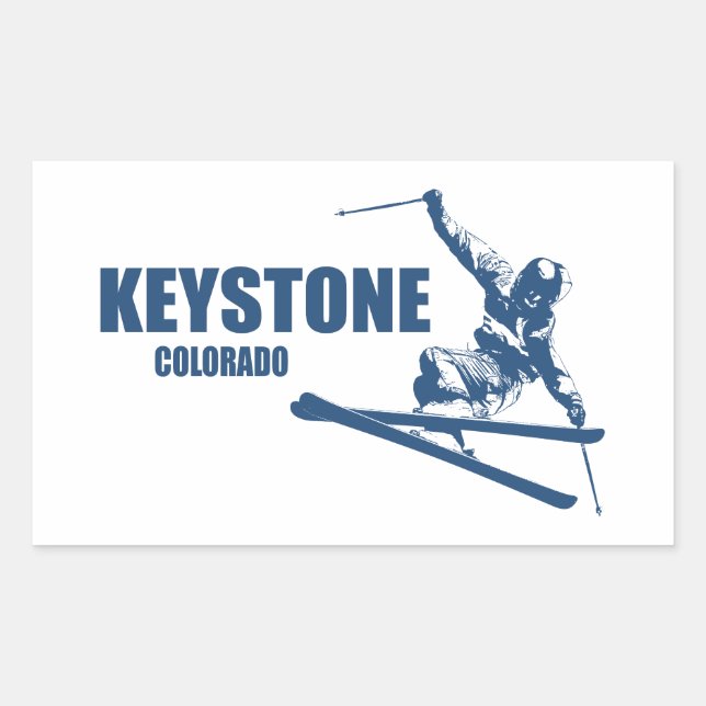 Keystone Colorado Skier Rectangular Sticker (Front)