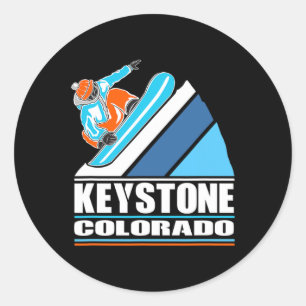 Keystone Colorado - Vintage Snowboarder  Classic Round Sticker