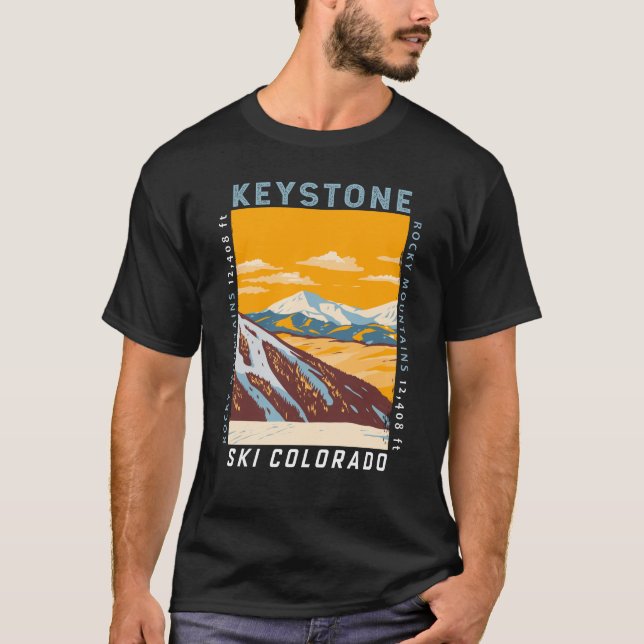Keystone Colorado Winter Ski Area Vintage T-Shirt (Front)
