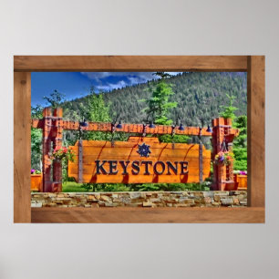 Keystone Colorado wooden sign poster print