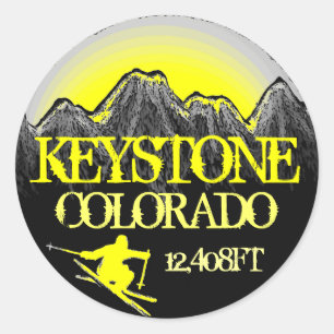Keystone Colorado yellow ski art stickers