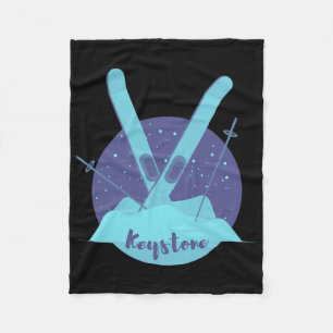 Keystone Ski Resort Colorado Skiing Fleece Blanket