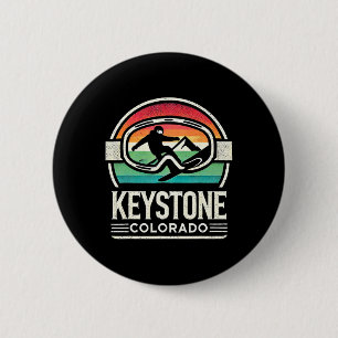 Keystone Snowboarding Retro Colorado Mountain Snow 6 Cm Round Badge