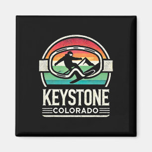 Keystone Snowboarding Retro Colorado Mountain Snow Magnet