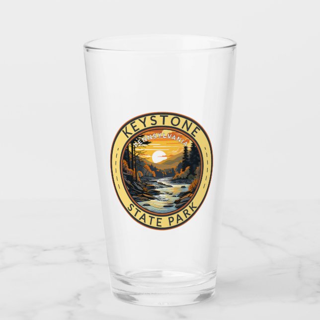 Keystone State Park Pennsylvania Travel Art Badge Glass (Front)