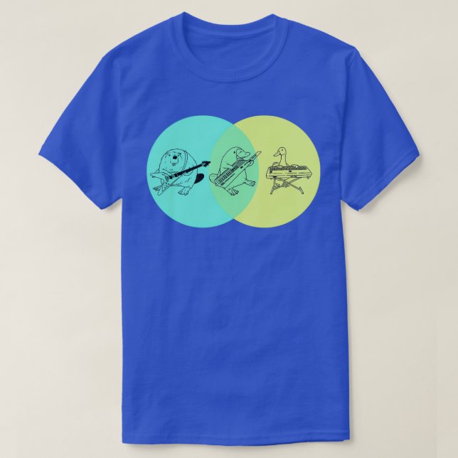 Keytar Platypus Venn Diagram 1 T-Shirt (Design Front)