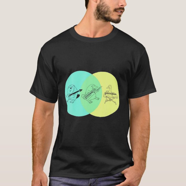 KEYTAR PLATYPUS VENN DIAGRAM T-Shirt (Front)