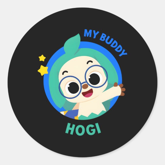 Kfong Wonderstar My Buddy Hogi Original Classic Round Sticker (Front)