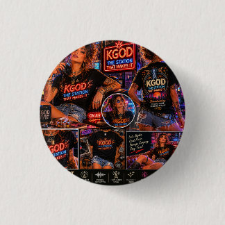 KGOD Radio Late Night 3 Cm Round Badge