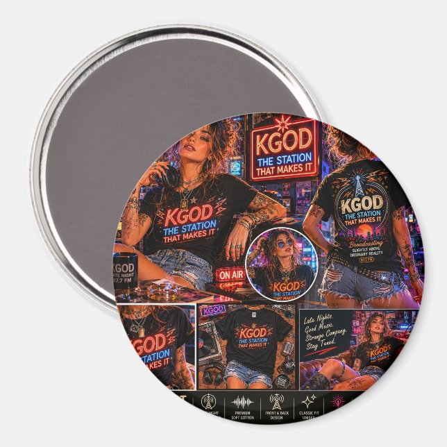 KGOD Radio Late Night  Magnet (Front/Back)