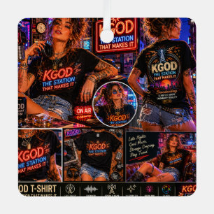 KGOD Radio Late Night Metal Tree Decoration