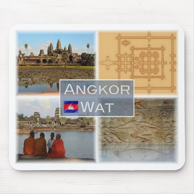 KH Cambodia - Angkor Wat - Vishnu - Mouse Mat (Front)